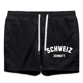 ZERMATT Schweiz Switzerland - Swim Trunks - black - Front - AI Model Male 185 light (185cm)