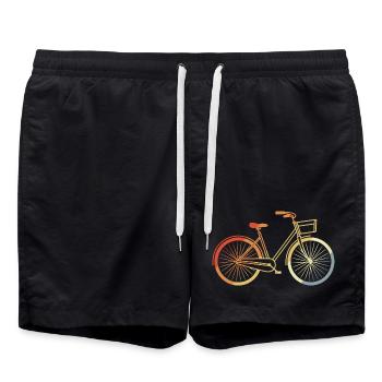 Vélo Line Art Vintage - Short de bain - noir - Devant - AI Model Male 185 light (185cm)