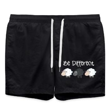 Schwarzes Schaf Be Different Geschenk Weihnachten - Badeshorts - Schwarz - Vorne - AI Model Male 185 light (185cm)