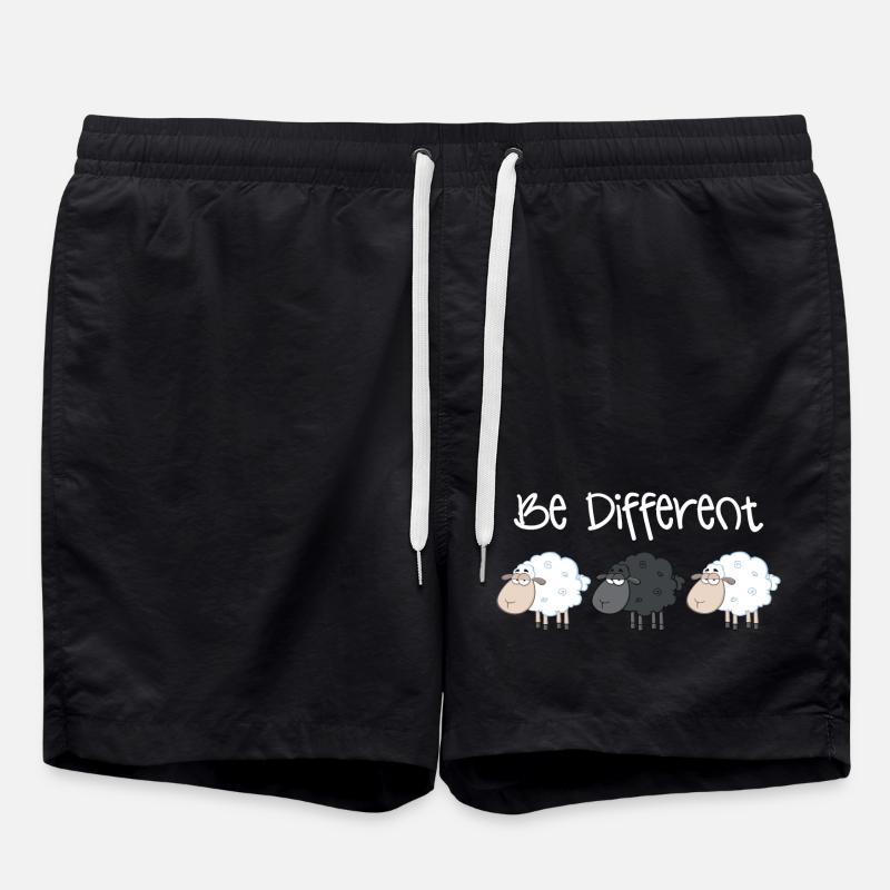 Schwarzes Schaf Be Different Geschenk Weihnachten - Badeshorts - Schwarz