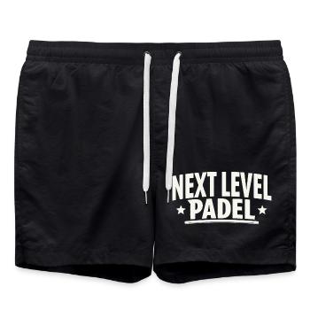 Padel Design Next Level Shirt Hoodie - Badeshorts - Schwarz - Vorne - AI Model Male 185 light (185cm)