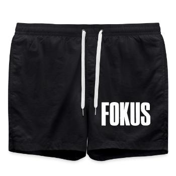 Fokus Spruch für Gründer Unternehmer Startup - Badeshorts - Schwarz - Vorne - AI Model Male 185 light (185cm)