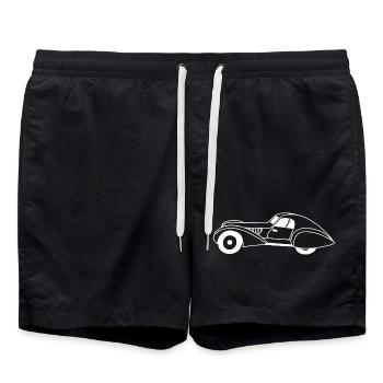 Weißes Auto und Wassertropfen - Badeshorts - Schwarz - Vorne - AI Model Male 185 light (185cm)