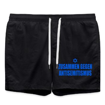 zusammen gegen antisemitismus - Badeshorts - Schwarz - Vorne - AI Model Male 185 light (185cm)