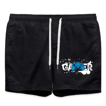 Gamer Splash Controller - Badeshorts - Schwarz - Vorne - AI Model Male 185 light (185cm)