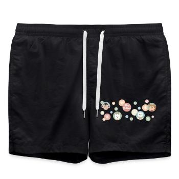 Animaux mignons - Joyeux Noël - Motif - Short de bain - noir - Devant - AI Model Male 185 light (185cm)