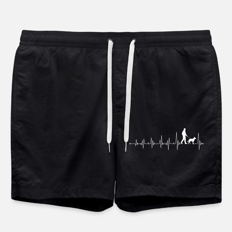 Heartbeat Walk mit Hund - Badeshorts - Schwarz