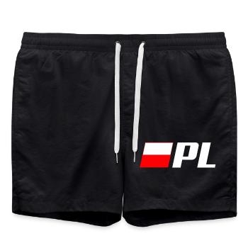 Drapeau PL POLOGNE POLOGNE [LARGE] - Short de bain - noir - Devant - AI Model Male 185 light (185cm)