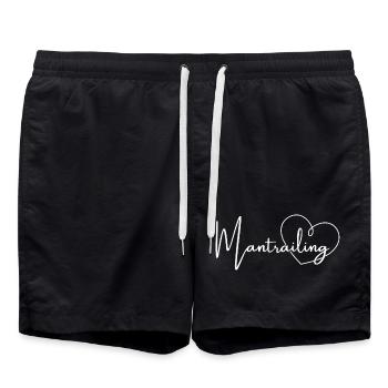 Mantrailing Liebe - Badeshorts - Schwarz - Vorne - AI Model Male 185 light (185cm)