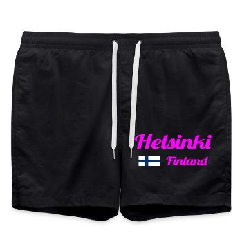 Helsinki Finnland - Stylische Drucke - Badeshorts - Schwarz - Vorne - AI Model Male 185 light (185cm)
