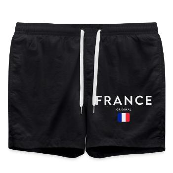 Flag of France, French pride - Swim Trunks - black - Front - AI Model Male 185 light (185cm)
