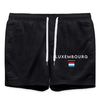 Flag of Luxembourg, Luxembourg pride - Swim Trunks - black - Front - AI Model Male 185 light (185cm)
