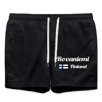 Rovaniemi Finland - Stylish prints - Swim Trunks - black - Front - AI Model Male 185 light (185cm)