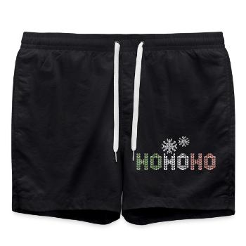 hohoho snow crystal pixel winter christmas - Swim Trunks - black - Front - AI Model Male 185 light (185cm)