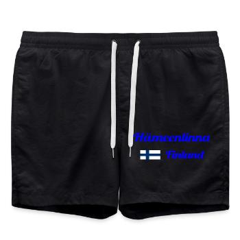 Hämeenlinna Finnland - Stylische Drucke - Badeshorts - Schwarz - Vorne - AI Model Male 185 light (185cm)
