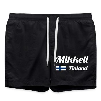 Mikkeli Finnland - Stylische Drucke - Badeshorts - Schwarz - Vorne - AI Model Male 185 light (185cm)
