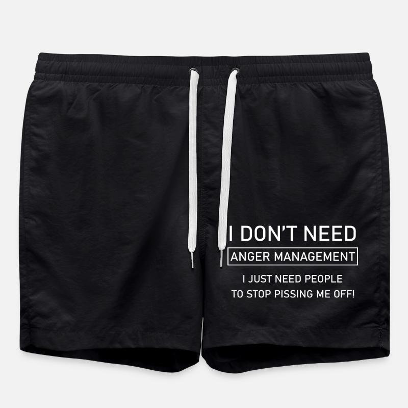 I don't need anger management - Swim Trunks - black