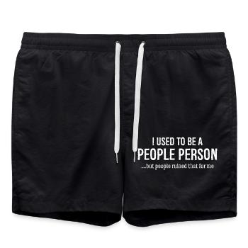 J’avais l’habitude d’être une personne personne drôle de chemise - Short de bain - noir - Devant - AI Model Male 185 light (185cm)