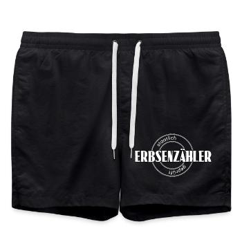 Erbsenzähler - Badeshorts - Schwarz - Vorne - AI Model Male 185 light (185cm)