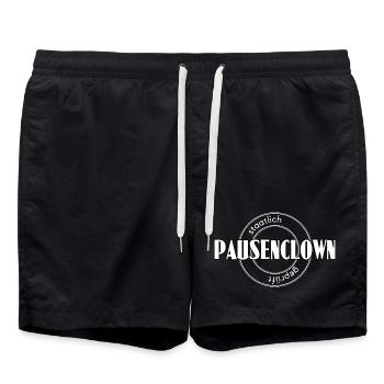 Pausenclown - Badeshorts - Schwarz - Vorne - AI Model Male 185 light (185cm)