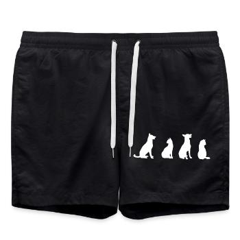 Cats and Dogs Drawing - Swim Trunks - black - Front - AI Model Male 185 light (185cm)