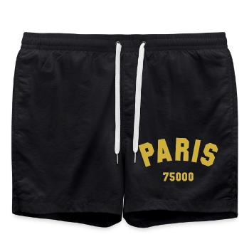 PARIS Postal code - Badeshorts - Schwarz - Vorne - AI Model Male 185 light (185cm)