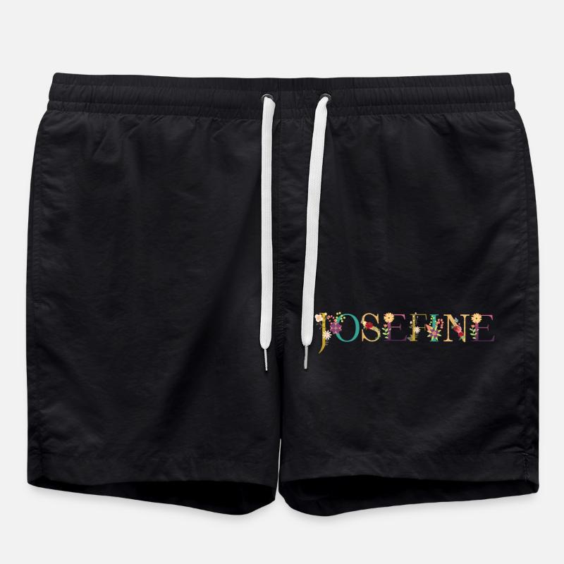 JOSEFINE Name mit Blumen geschmückt - Badeshorts - Schwarz