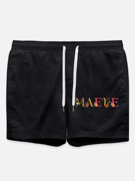 MAEVE Name Decorated with Flowers - Swim Trunks - black