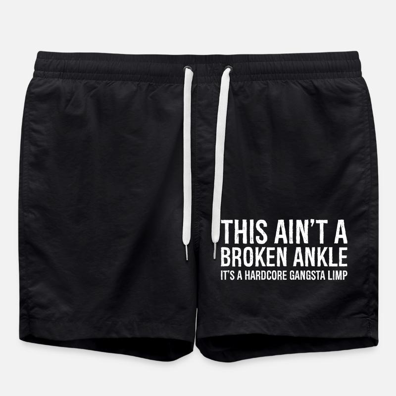 Funny Broken Ankle Injury - Swim Trunks - black