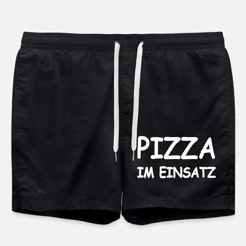Pizza - Badeshorts - Schwarz