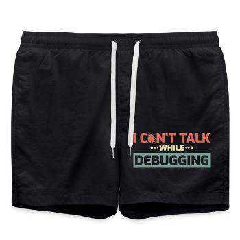 I Can't Talk While Debugging - Swim Trunks - black - Front - AI Model Male 185 light (185cm)
