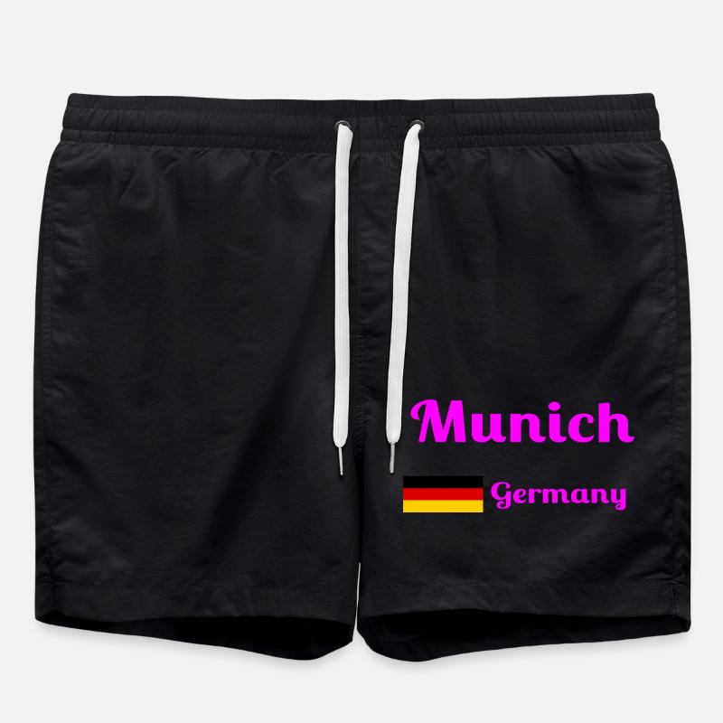 Munich Germany- Stylish prints - Swim Trunks - black