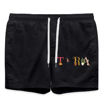 TYRA Nom Orné de Fleurs - Short de bain - noir - Devant - AI Model Male 185 light (185cm)