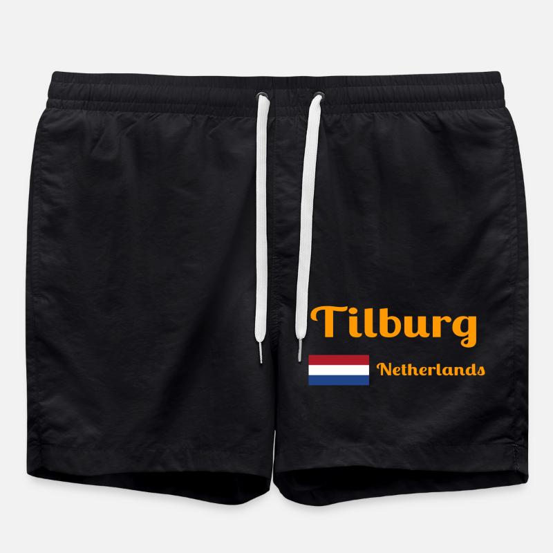 Tilburg, Pays-Bas- Imprimés élégants - Short de bain - noir