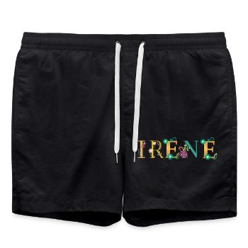 Nom IRENE Orné de fleurs - Short de bain - noir - Devant - AI Model Male 185 light (185cm)