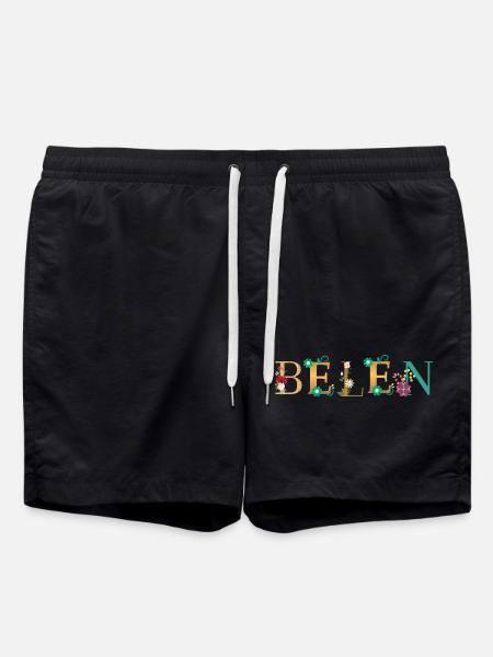 BELEN name decorated with flowers - Swim Trunks - black
