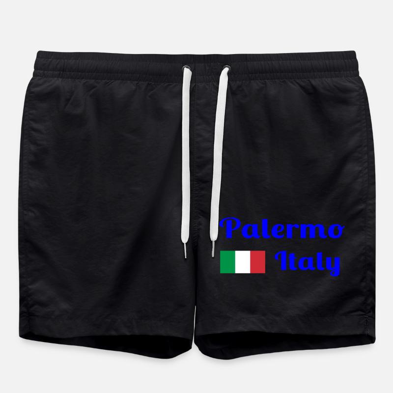 Palerme, Italie - Imprimés élégants - Short de bain - noir