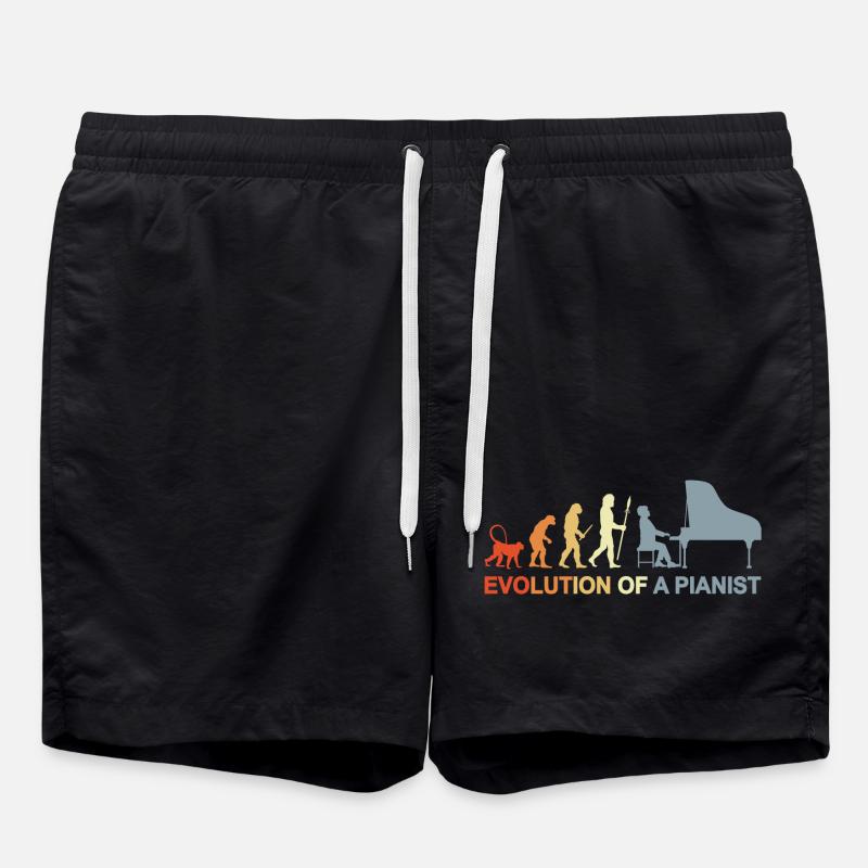 Piano Evolution - Swim Trunks - black