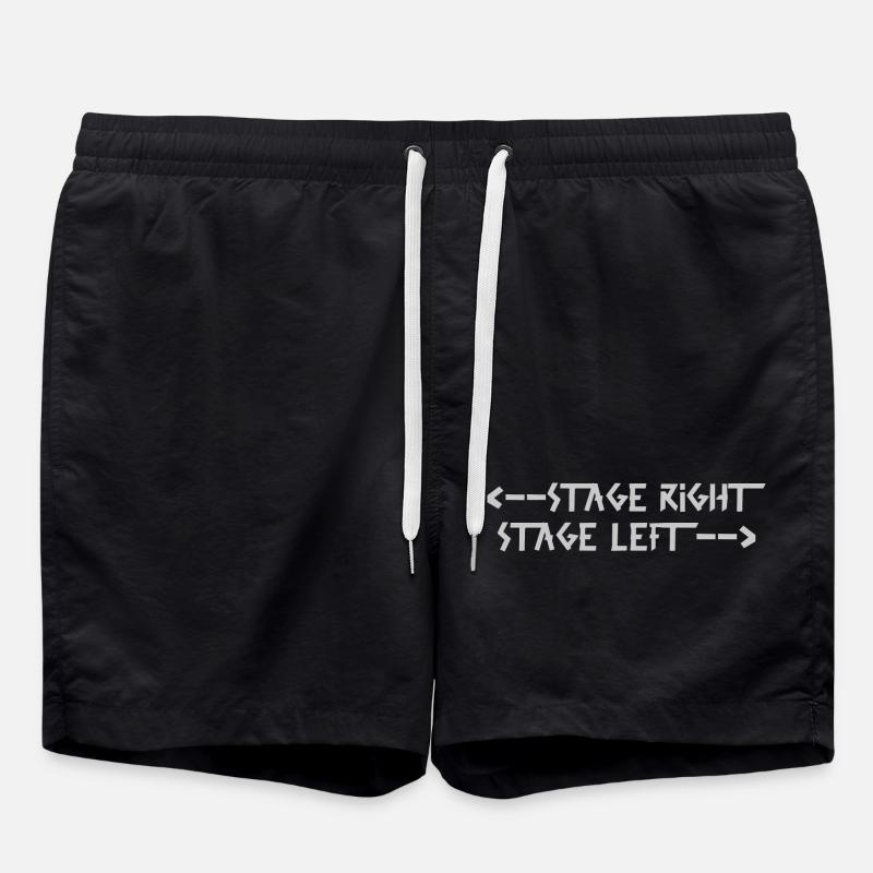 scène droite scène gauche Gris - Short de bain - noir
