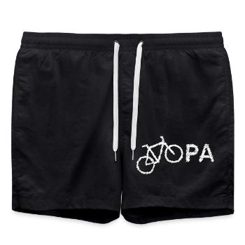 bester Opa Fahrrad Mountainbike Radeln Kritzeln - Badeshorts - Schwarz - Vorne - AI Model Male 185 light (185cm)