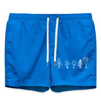 Five Tree Lineart Forest - Swim Trunks - cobalt blue - Front