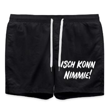 Isch konn nimmie! - Badeshorts - Schwarz - Vorne - AI Model Male 185 light (185cm)