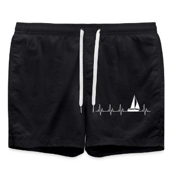 Segelboot Heartbeat Nautical Design - Badeshorts - Schwarz - Vorne - AI Model Male 185 light (185cm)
