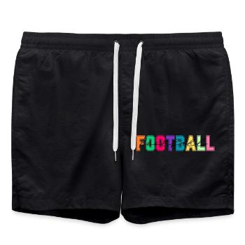 Football couleurs - cadeau amateur de football - Short de bain - noir - Devant - AI Model Male 185 light (185cm)