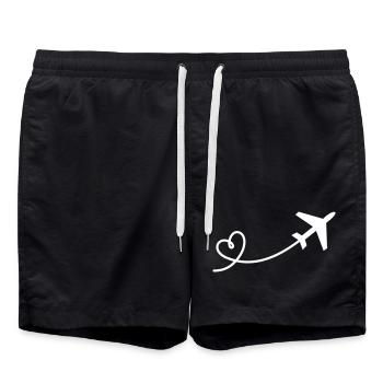 Airplane Heart - Swim Trunks - black - Front - AI Model Male 185 light (185cm)