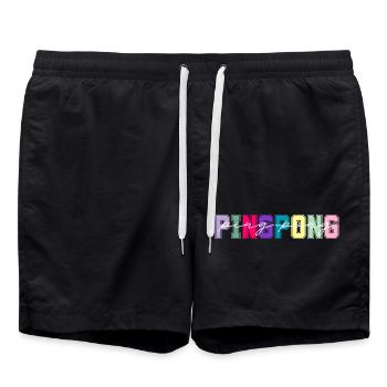 Ping Pong Farben - Ping Pong Liebhaber Geschenk - Badeshorts - Schwarz - Vorne - AI Model Male 185 light (185cm)