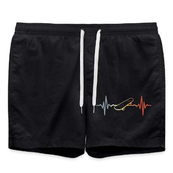 Vintage Skateboard Heartbeat - Short de bain - noir - Devant - AI Model Male 185 light (185cm)