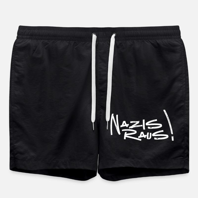 Nazis raus - Badeshorts - Schwarz