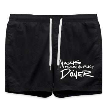 Nazis essen heimlich Döner - Badeshorts - Schwarz - Vorne - AI Model Male 185 light (185cm)