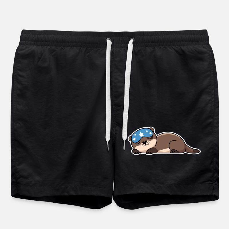 Entzückender schlafender Otter mit Sternenmaske - Badeshorts - Schwarz